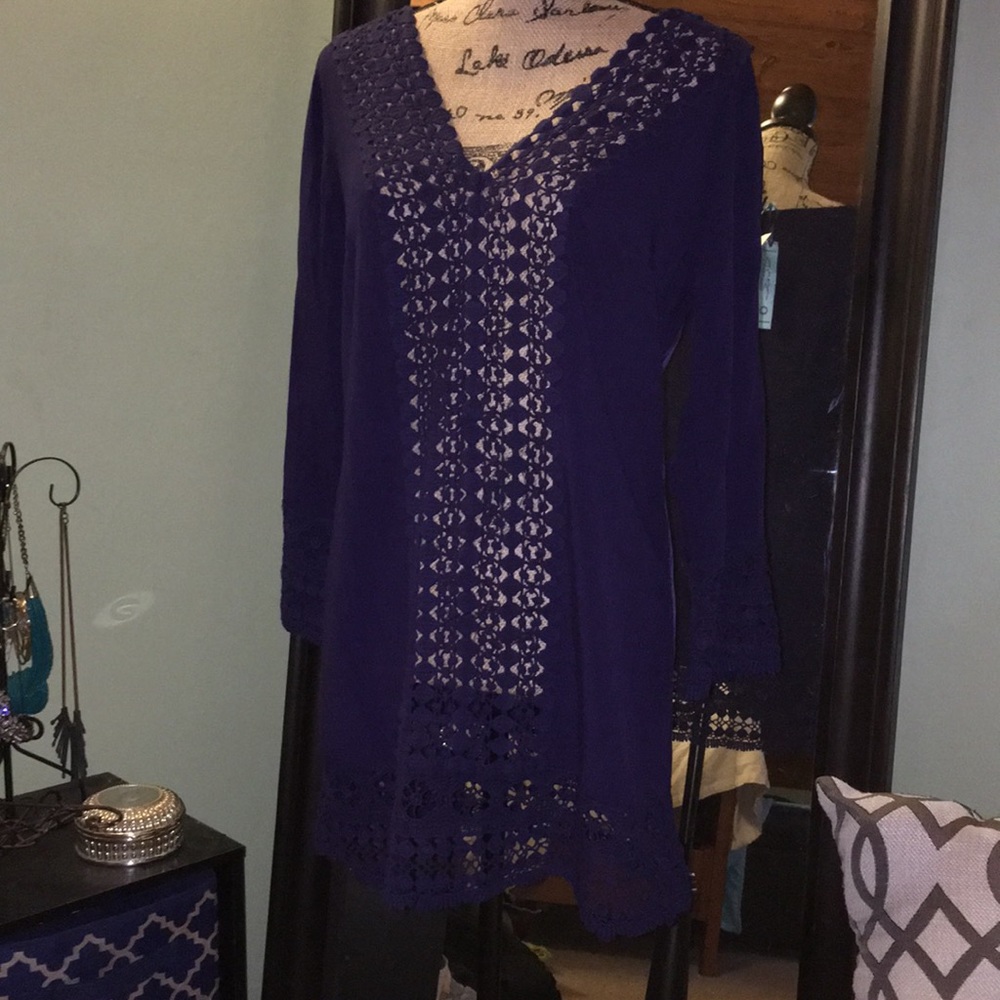 Swim Coverup with Crochet Detail